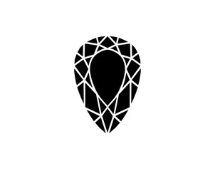 Plakat Abstract black diamond collection icons. Linear outline sign. Vector icon logo design diamonds, transparent background