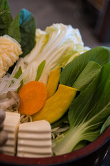 Set of mixed healthy vegetable for shabu shabu