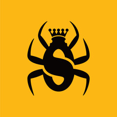 Letter S queen spider, suitable for brand logo, community, symbol or graphic needs.