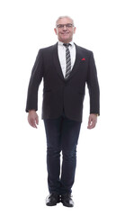 in full growth. smiling business man looking at the camera