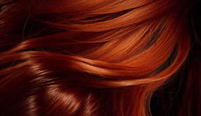 Red hair texture closeup. Generative ai