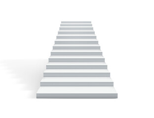 White stairs realistic, transparent background