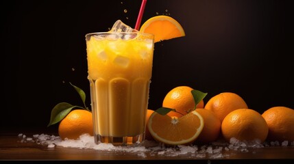 Fototapeta premium glass of orange juice