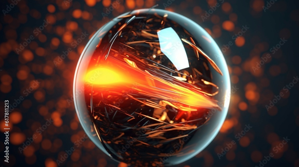 Poster abstract sphere 3d render.generative ai