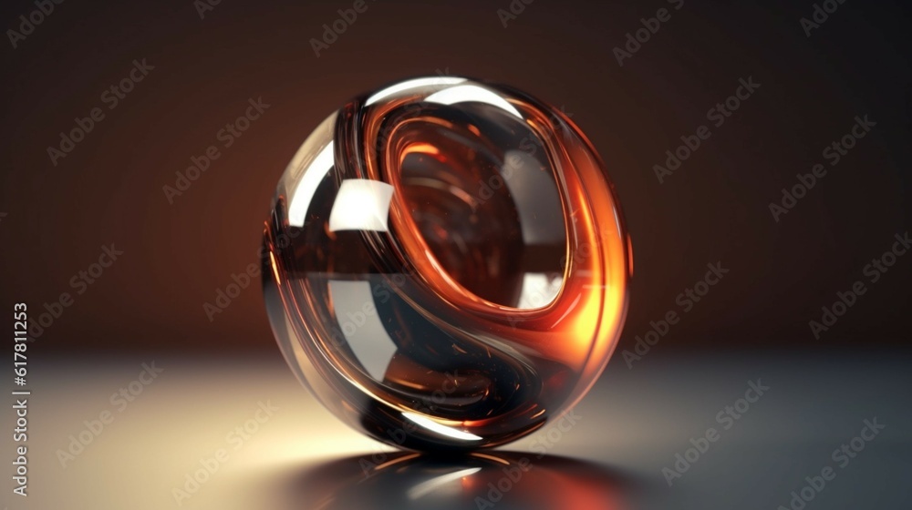 Poster abstract sphere 3d render.generative ai