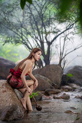sexy, forest, asia, bath, bathing, bathroom, beautiful, beauty, body, care, cascade, caucasian, clean, colorful, country, countryside, creek, female, fresh, girl, hair, happy, health, hot, landscape, 