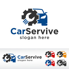 creative car service logo design vector template