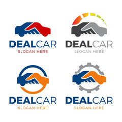 Fototapeta premium deal car logo design vector, car agent logo