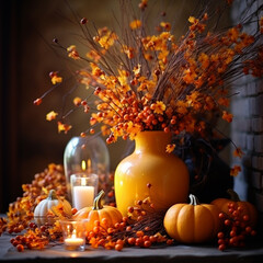 Herbstliche Dekoration, Erntedank, Inneneinrichtung