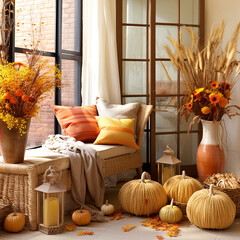Herbstliche Dekoration, Erntedank, Inneneinrichtung