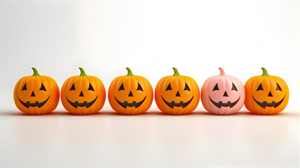 Naklejka premium Halloween pumpkin isolated on white background. Illustration. Ai generation.