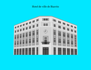 Hotel de Ville de Biarritz, France - obrazy, fototapety, plakaty