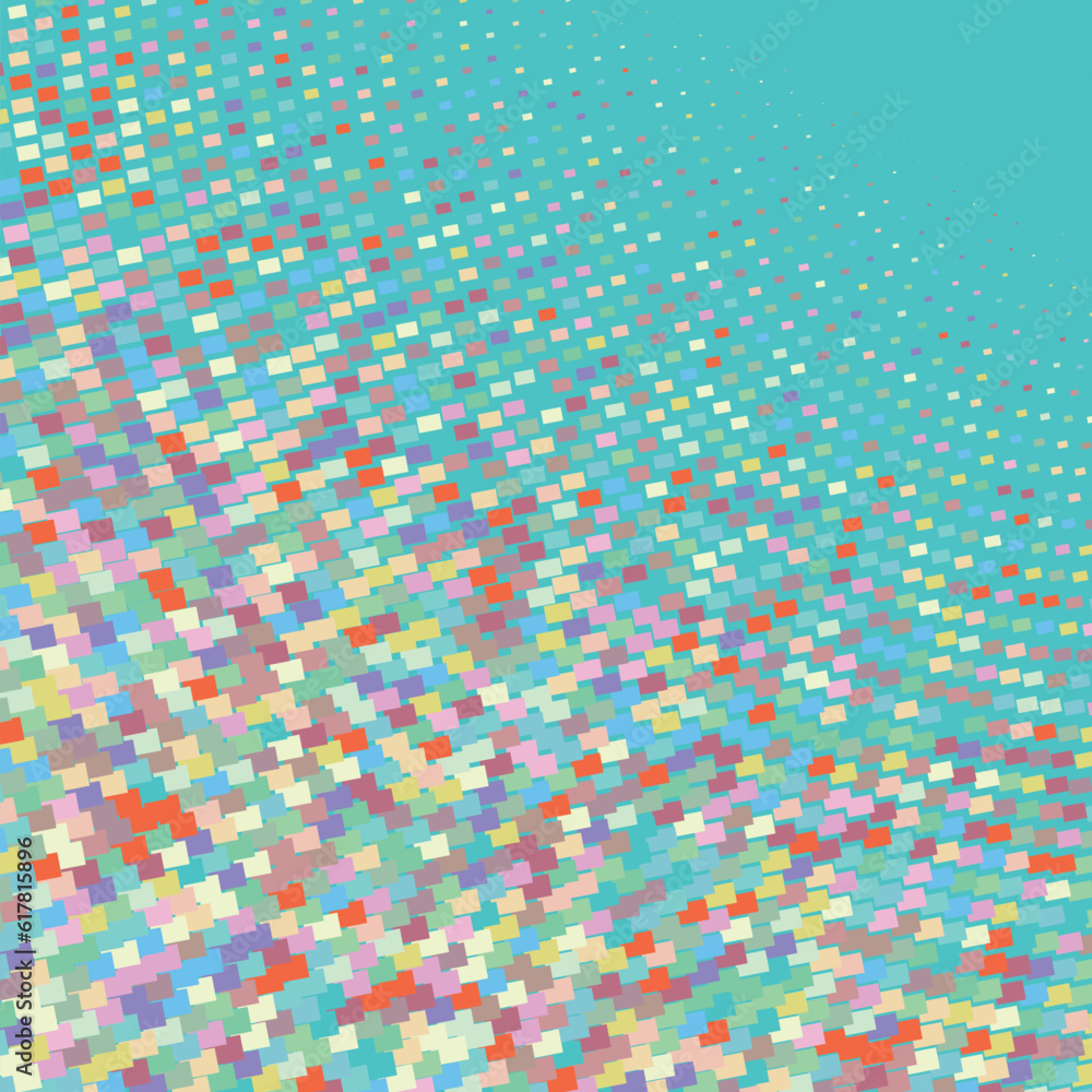 Aufkleber flat colored ornament with retro halftone styled rectangles