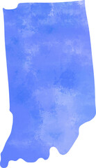 watercolor painting of indiana state map.