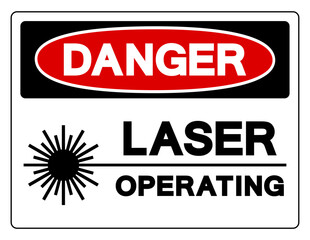 Danger Laser Operating Symbol Sign,Vector Illustration, Isolate On White Background Label. EPS10