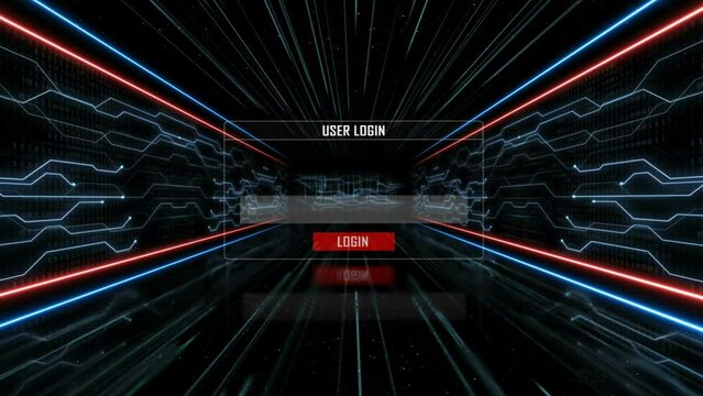 EMAIL HACKED Glitch Text in a Tech Room, with Alpha Matte, Loop
