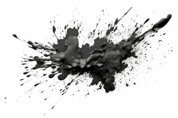Abstract black in splash, paint, brush strokes, stain grunge isolated on white background, Japanese style with Generative AI.