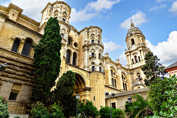 Fototapeta na wymiar Views of the Santa Iglesia Basilica de la Encarnacion, or Cathedral of Malaga, Andalusia, Spain