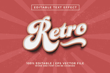 Retro 3d Editable Text Effect Vintage Style Premium Vector