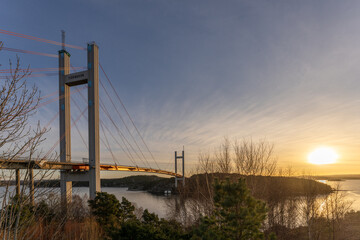 The Tjorn Bridge or Tjornbron is a cable-stayed bridge connecting Stenungsund in mainland Sweden to the island of Tjörn