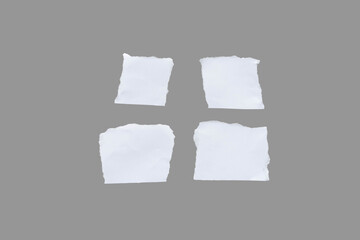 Recycled paper craft stick on a white background. white paper torn or ripped pieces of paper isolated on white background.