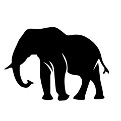 elephant black and white vector illustration