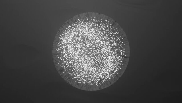 Black and white energy orb on black background animation. technology, innovations, Universe. hypnotic disco ball, esoteric energy, abstract background, looped animation, ultraviolet spectrum