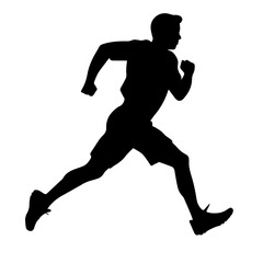 Fototapeta premium Silhouette of a running man or jogger or sprinter