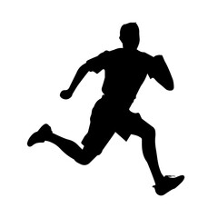 Obraz premium Silhouette of a running man or jogger or sprinter