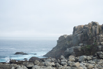 Fototapeta na wymiar rock on the sea of punta de tralca