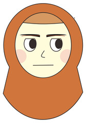 Woman Face Emoticon Vector Element
