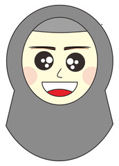 Woman Face Emoticon Vector Element