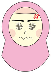 Woman Face Emoticon Vector Element