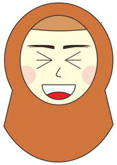 Woman Face Emoticon Vector Element