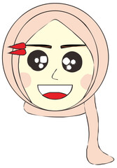 Woman Face Emoticon Vector Element