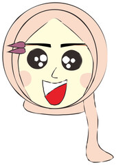 Woman Face Emoticon Vector Element