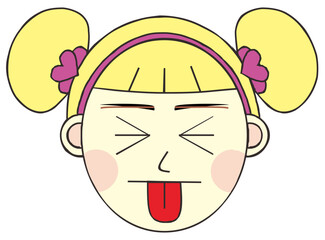 Woman Face Emoticon Vector Element