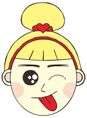 Woman Face Emoticon Vector Element