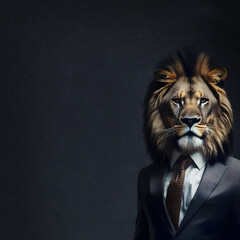 Business man with a lion head
