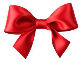 Red gift ribbon bow isolated.