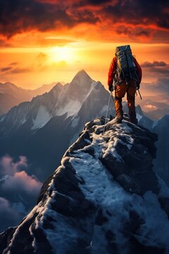 Climb Mountain Climber Top Backpack Golden Hour Zoomed Out Immensity Profile Books Cover Stunningly Impossible Dream Ambitious Paths