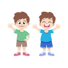 Collection of cute boys happy and smiling
