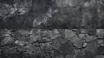 Black concrete wall grunge stone texture dark gray.Generative AI