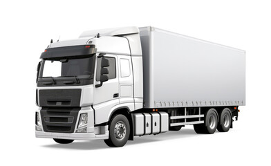 Freight truck on transparent background