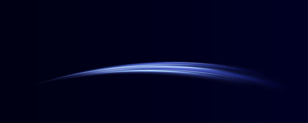 Luminous blue lines png of speed. Light glowing effect png. Abstract motion lines. Light trail wave, fire path trace line, car lights, optic fiber and incandescence curve twirl	