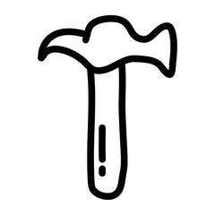 hammer of construction tool hand drawn vector illustration