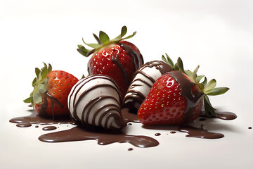 chocolate-covered strawberries on a white background
