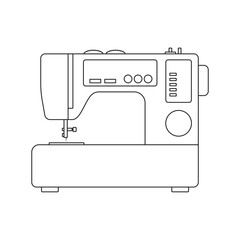 The icon of a modern sewing machine for sewing clothes on a white background.