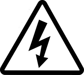 Zeichen Dreieck mit Blitz - Spannung - Hochspannung - obrazy, fototapety, plakaty