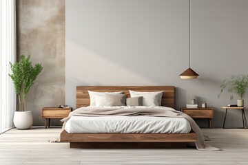 Fototapeta na wymiar stylisch modern bedroom design concept created using generative Ai tools